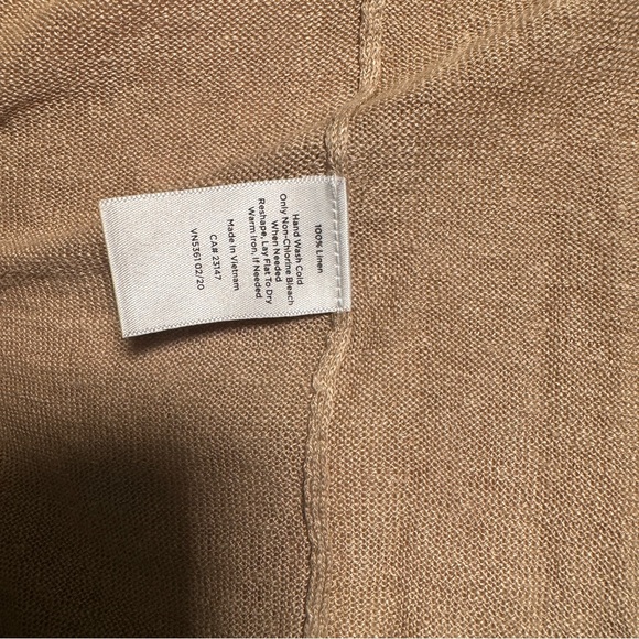 100%Linen, Women's Tan Sweater Cardigan - Picture 16 of 16
